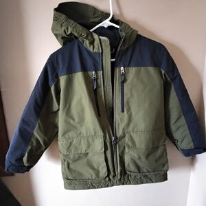 Lands'‎ End Kids Green and Navy Coat